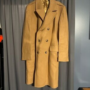 Men's Tan Double-Breasted Coat